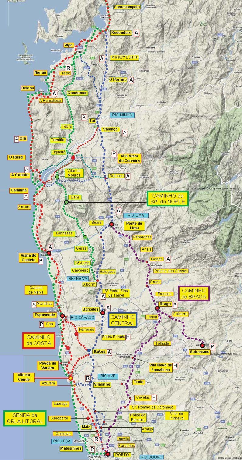 camino Portugues mapa