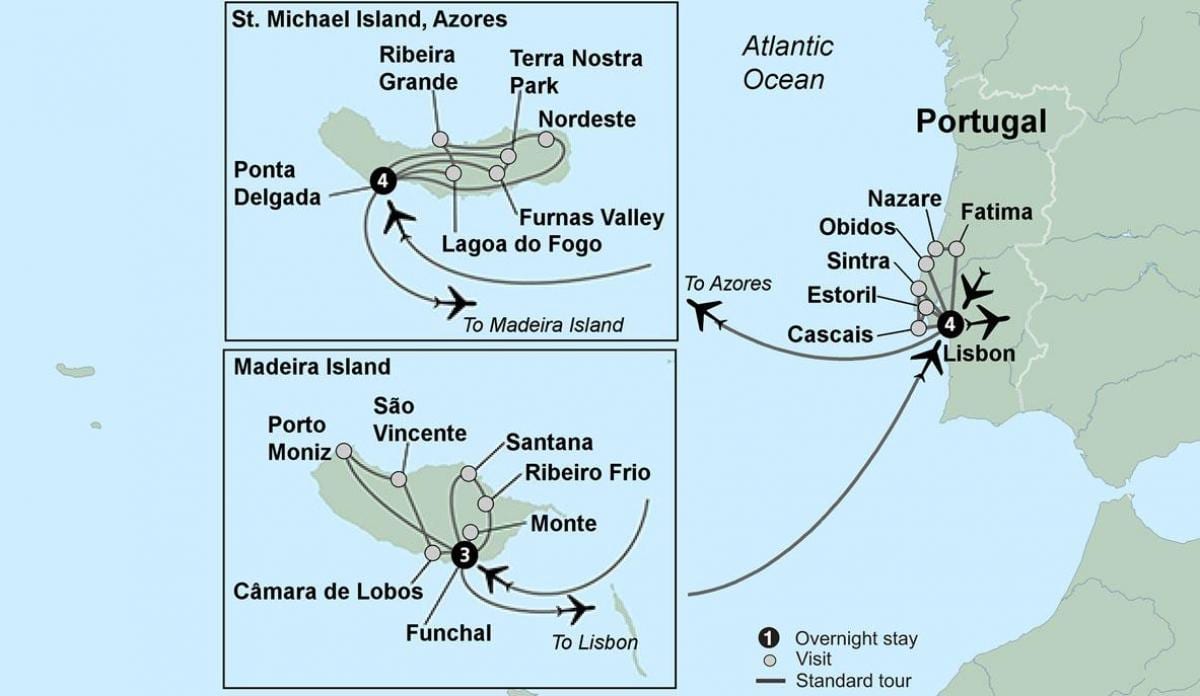 mapa de las islas portuguesas