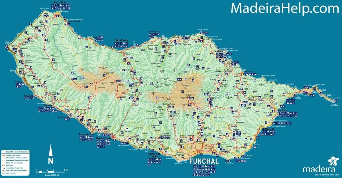 mapa de Madeira Portugal