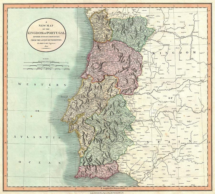 mapa de la antigua Portugal