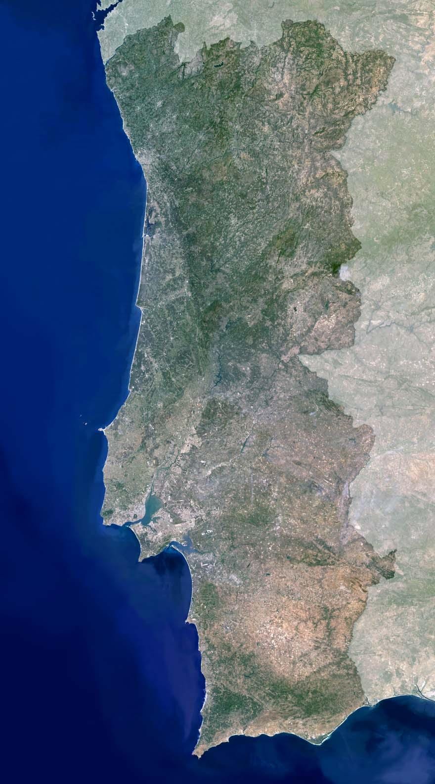 mapa de Portugal satélite