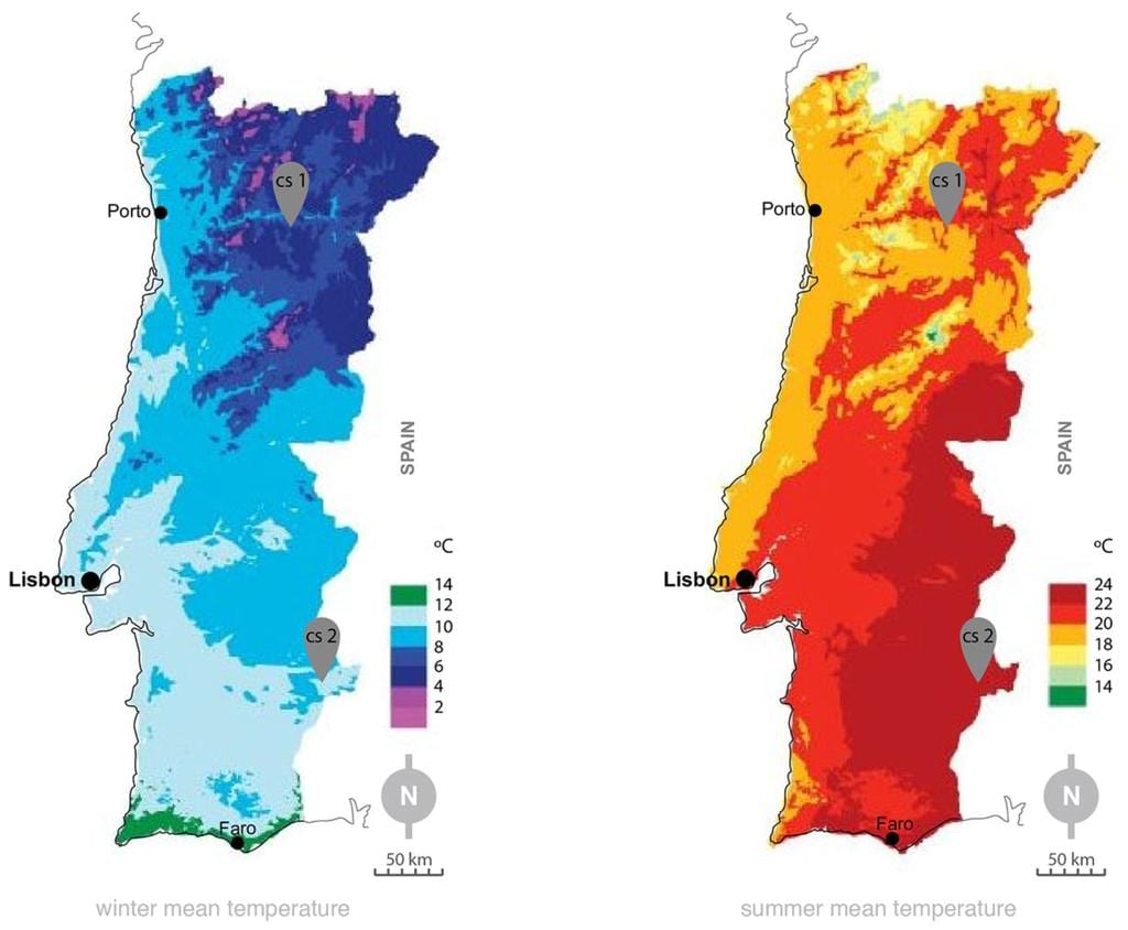 mapa climático de Portugal