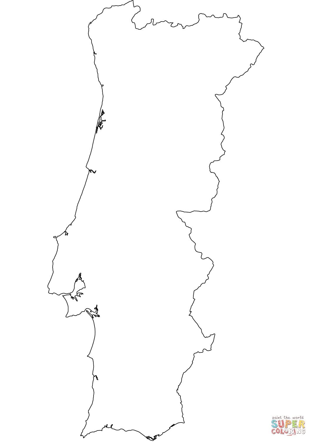 esquema del mapa de Portugal