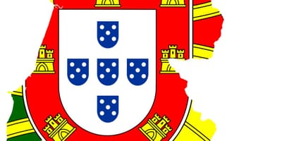 Portugal mapa de la bandera