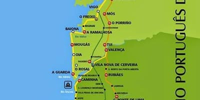 Camino portugués ruta costera mapa