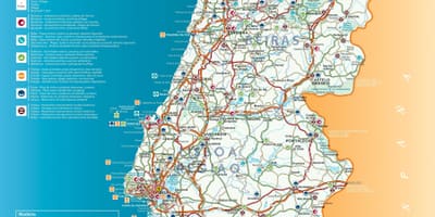 Mapa turístico de Portugal