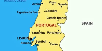 Porto en el mapa de Portugal