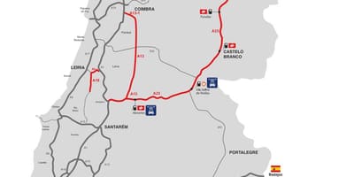 Mapa de carreteras de peaje en Portugal
