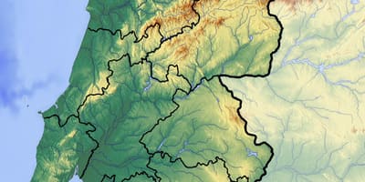 Mapa de Portugal elevación