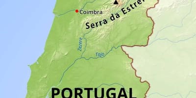 Montañas en Portugal mapa