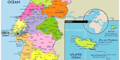 Las provincias de Portugal mapa