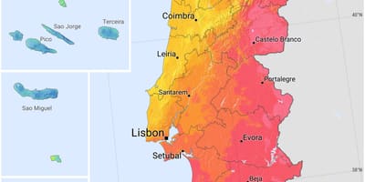 Mapa de Portugal sol